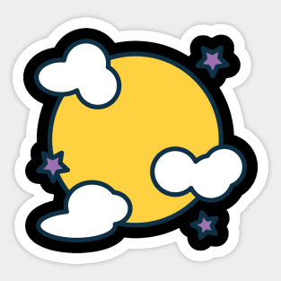 Cloudy Moon Sticker